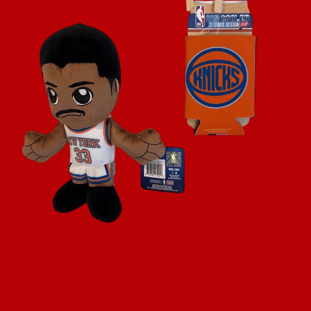 NBA New York Knicks Patrick Ewing Bleacher Creatures Plush and Can Cooler Set